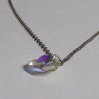 Vintage Crystal Heart Pendant On 19 1/2" Silver Tone Necklace — photo 3