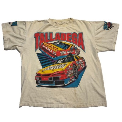 Vintage 1996 TALLDEGA BAMA 96 WIDE OPEN CAR NASCAR SHIRT VINTAGE CRAZY GRAPHIC