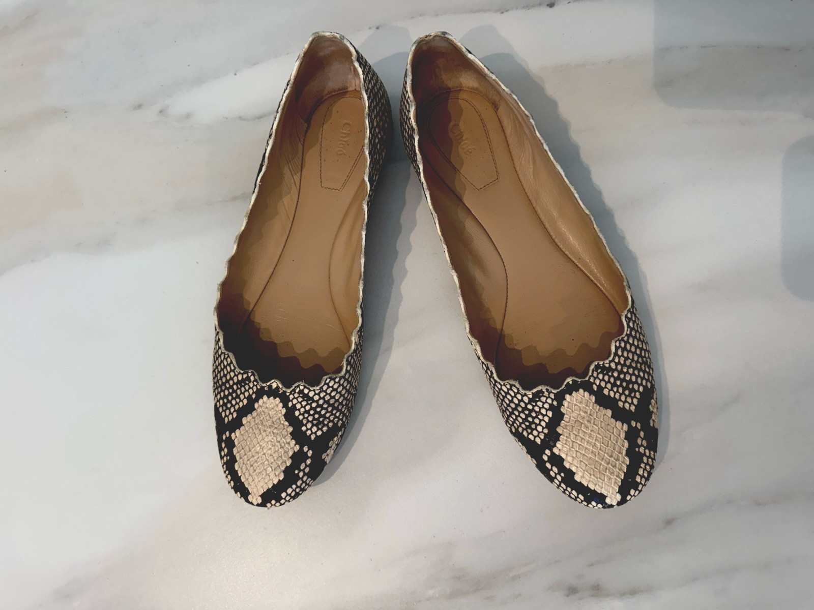Auth $575 Chloe Python Embossed Lauren Ballet Fla… - image 3