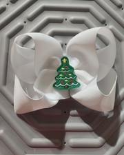 Girls Christmas Hair Bow, Large Boutique Style Hair Bow