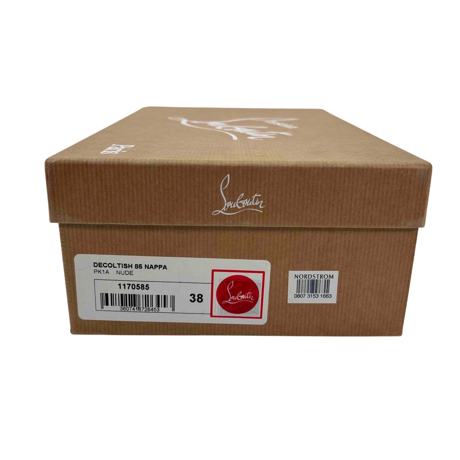 Christian Louboutin Twistissima Strass 85 Black Patent Mesh Strap Heel Pump  7.5