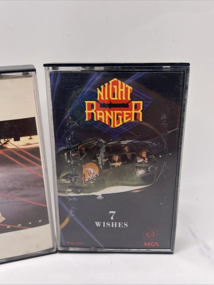 Lot of 2 Night Ranger Cassette Tapes 7 Wishes Dawn Patrol 70s 80s - Image 3 of 4