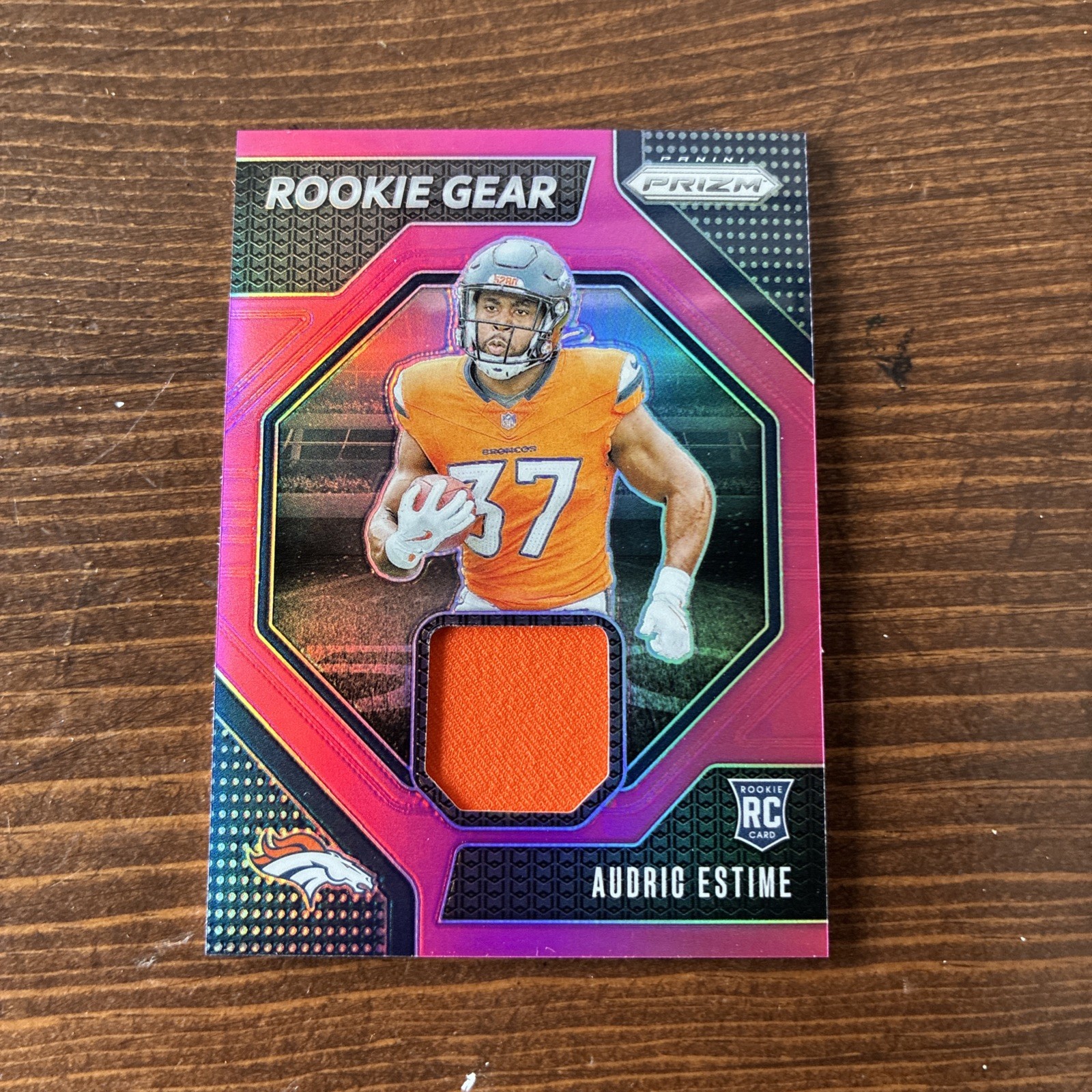 2024 Panini Prizm - Rookie Gear Audric Estime #RG-AEE Pink Prizm (MEM, RC)