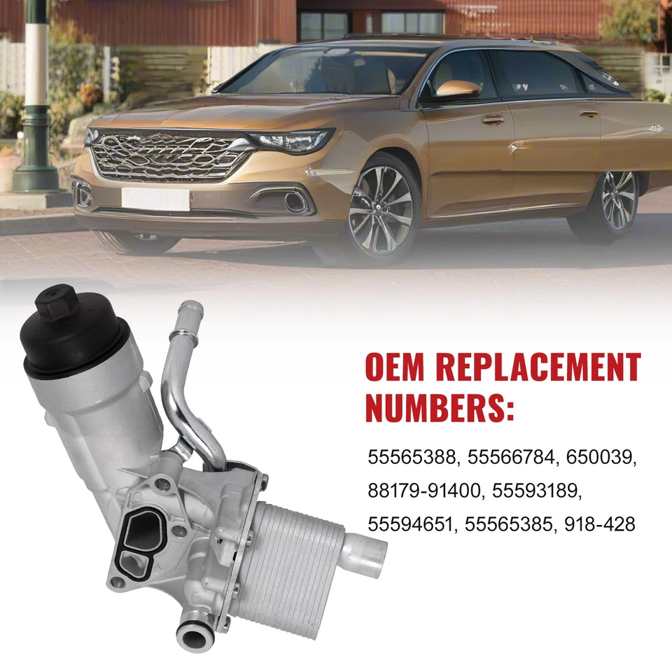 Conjunto de carcasa de filtro de enfriador de aceite para Chevy Cruze Sonic Trax Buick Encore 1,4 L Foto 3 de 4