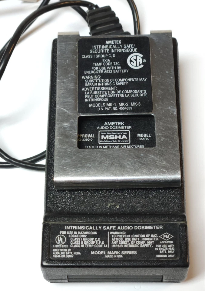 DOSÍMETRO DE AUDIO AMETEK MK-3 Monitor de sonido de ruido de decibelios Foto 3 de 4