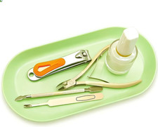 Nail Tray Green Manicure Tray for Nails Tool Decor Display Jewelry Rhinestone Co