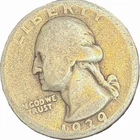 1939 90% Silver Washington Quarter Dollar