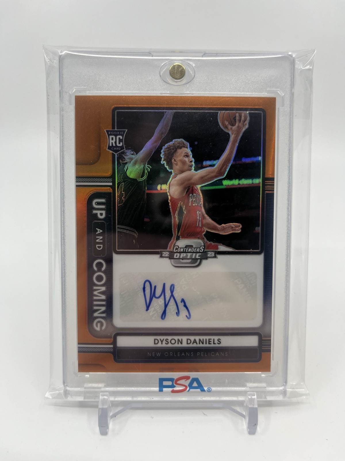 2022-23 CONTENDERS OPTIC UP AND COMING ORANGE AUTO #UCA-DYD DYSON DANIELS /25