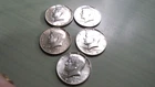Kennedy Half Dollars1964 + 1965-1969 40% Silver Lot of 5 Coins A.U to B.U.