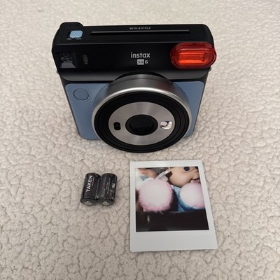 Fujifilm Instax Square SQ6 Instant Film Camera Metallic Blue  Tested !!