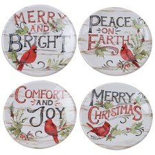Certified International Evergreen Christmas 6" Canape/Luncheon Plates, Set of...
