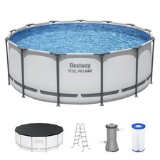 Bestway Steel Pro MAX 13'x48" Round Above Ground Swimming Pool with Pump & Cover