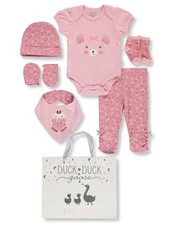Duck Duck Goose Baby Girls' 8-Piece Layette Gift Set Color: pink/multi Size: 3 -