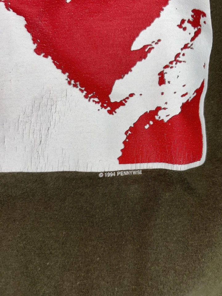 Vintage Pennywise Shirt Mens XL Green Volcom 1994 Punk Band Long Sleeve 90s - Image 4 of 4