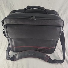 Case Targus 15" Laptop Computer Leather Bag Black Padded Multi Pockets Shoulder