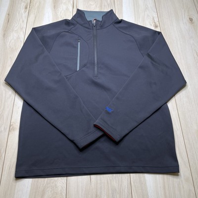 Zero Restriction 1/4 Zip Pullover Performance Sweater Logo Black Men Sz Medium