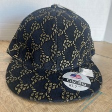 Flat Bill City Big Rope Fitted Hat Black Hat Black Adult Size 7 3/4 Baseball Cap