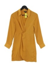 Topshop A-Line Midi Dress UK8 in Gold