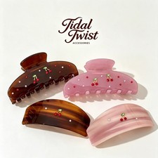 Cherry On Top with Cherry Rhinestone Hair Claw, Ponytail Barrette