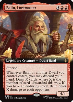x1 Balin, Loremaster - Extended Art R MTG The Hobbit M/NM, English
