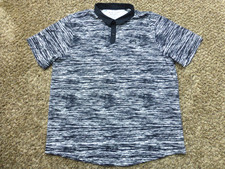 Under Armour Polo Shirt Men 2XL Black/White Static Iso Chill Loose Golf Stretch