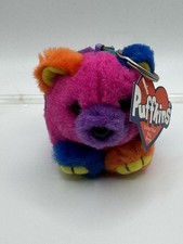 Rainbow Puffkins Plush Keychain St. Jude Cosmo bear Vintage - NEW