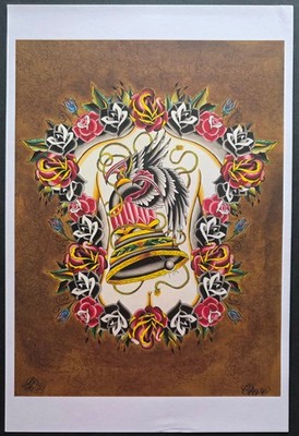 Original 2005 Joshua David Traditional Tattoo Flash LARGE SIZE Print, Poster.