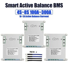 JK BMS 4S 5S 6S 7S 8S 12V 24V 40A-300A Active Balance Lifepo4 Li-Ion Battery lot