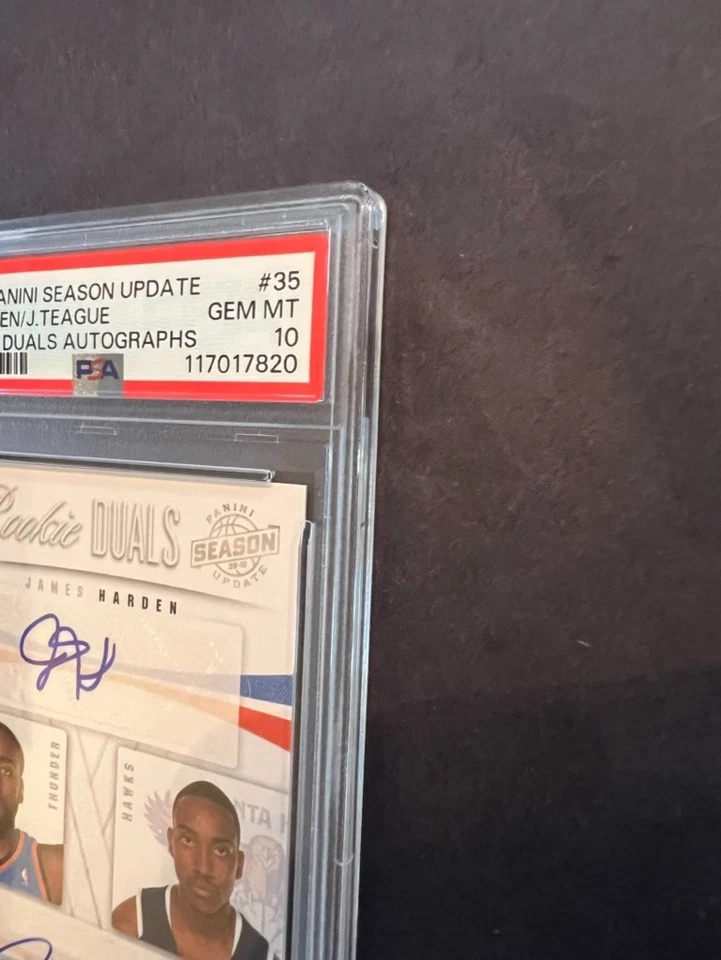 2009-10 Season Update James Harden Rookie Auto /99 Jeff Teague PSA 10 - Image 3 of 4
