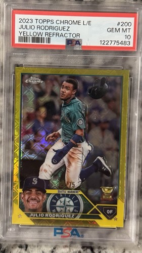 2023 Topps Chrome Logofractor Edition JULIO RODRIGUEZ /75 PSA 10