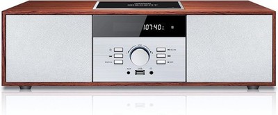 Vintage Style Home CD Player W/ Bluetooth FM Radio USB Port MP3 Playback