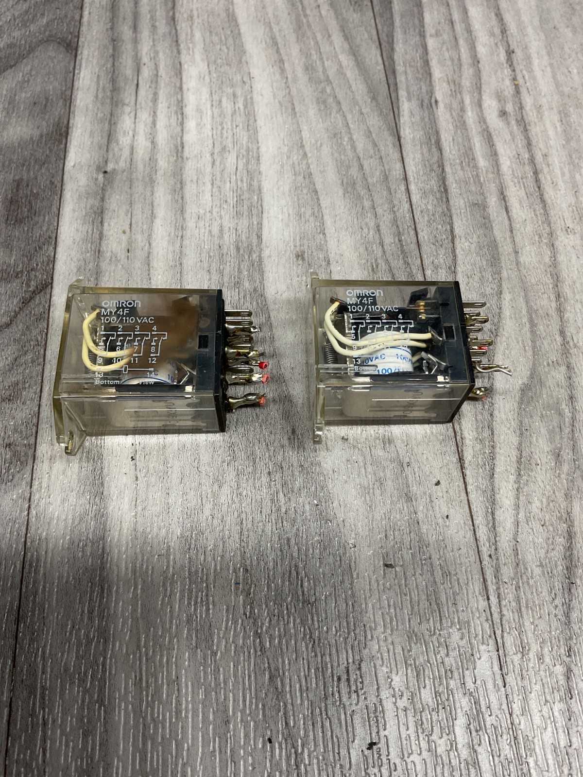 Lots of 2 OMRON MY4F 100/120VAC 5A 240VAC 5A 28VDC #4007X123SI