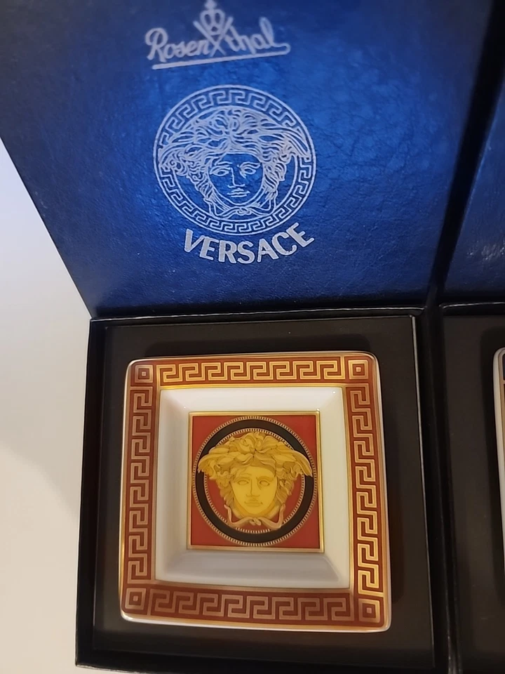Versace Rosenthal Red An Blue Medusa Porcelain Gala Small 8 cm 3.15"both For 260 - Image 3 of 4
