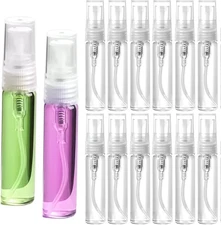 10 Pcs 5Ml Refillable Small Spray Bottles Clear Glass Perfume Sample Containers