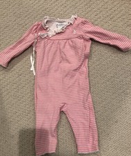 Ralph Lauren Pink Polo Long Sleeve Pant Cotton Romper - Baby Girl 6 Month