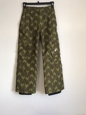 SPYDER NYLON GREEN SKI SNOW WATERPROOF INSULATION ZIP POCKET PANTS SIZE 14