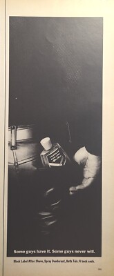Yardley Black Label After Shave Back Pocket Leather Pants Vintage Print Ad 1965