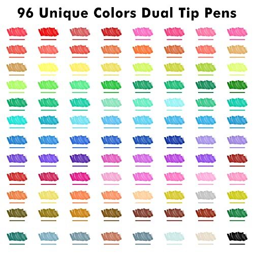 Dual Tip Pinsel Stifte Kunst Marker 96 Farben fein und Pinsel Dual Tip Marker Set... - Bild 3 von 7
