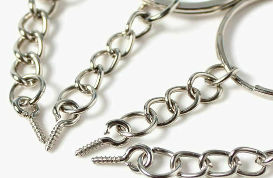 10/200pcs 25mm Flat Split Key Ring Keychain With Eye Screw