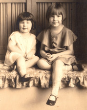 Antique Vintage Photo Picture Young Girls Ladies Sisters Fashion Dresses Shoes