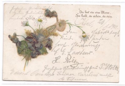 6058 - Floral greetings, glitter * you are like a flower 1901