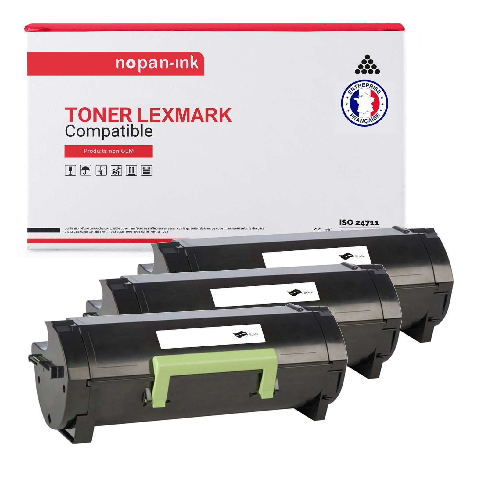 Toner Lexmark X340H11G noir compatible Nopan-Ink x3 pour éliminer les lignes blanches