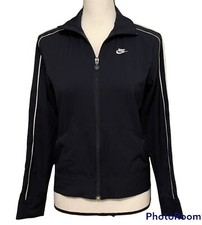 Nike Windbreaker Black White Stripe On Sleeves Women XS