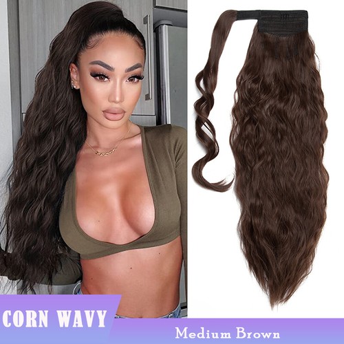 Thick Wavy Clip-in Ponytail Hair Extensions Real Soft Natural As Human Pony Tail - Picture 128 of 142