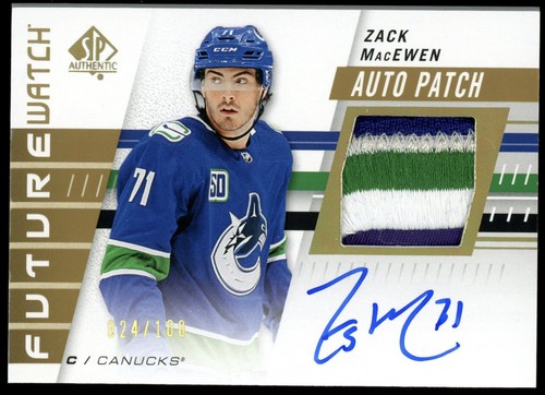 Reloj UD SP 2019-20 auténtico Zack MacEwen Future parche automático/100 #170 novato - Imagen 1 de 2