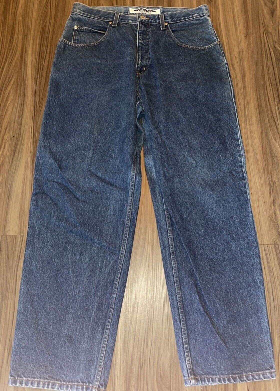 Vintage Baggy Jeans 90s Anchor Blue Size 38x32 ( Actual 36x31 ) SUPER !