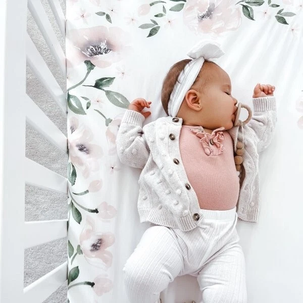 SÁBANA CUNA Pottery Barn bebé niño cama floral vacaciones regalo de Navidad Disney, Foto 3 de 4