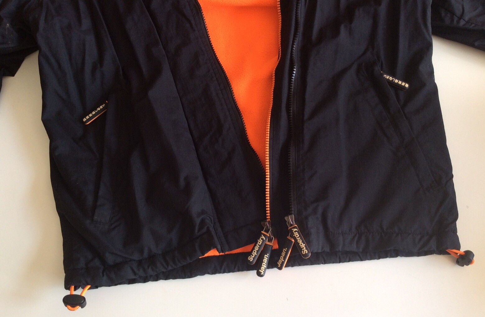 Superdry Windcheater Waterproof Coat Black & Orange Small Unisex VGC eBay