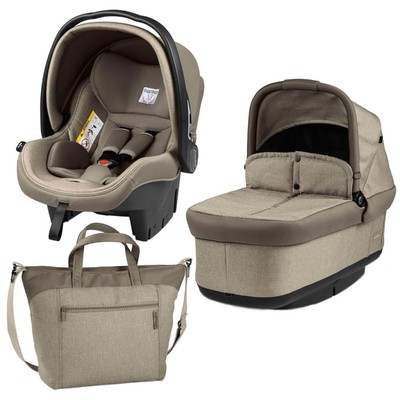 PEG PEREGO ELITE POP UP MODULAR EGG SHUTTLE SET AND CREAM BAG BEIGE NO WHEELS