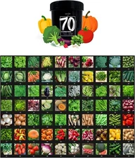 70 Pack Survival Vegetable Seeds Garden Kit Over 11,900 Seeds Non-GMO